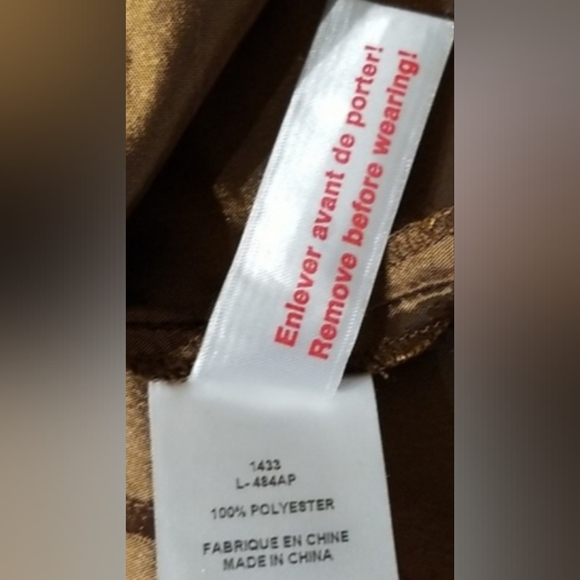 NWOT Lily Moss Shirt Button Down Festive Party / Sz P/M / Copper-coloured - Picture 12 of 16